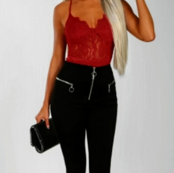 NWT Sexy Red lace bodysuit - Picture 4 of 6